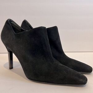 ‎Paloma Black Suede Heel Booties Size 8